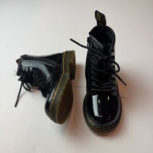 Doc Martens Black Patent Leather Zip-Up Boots